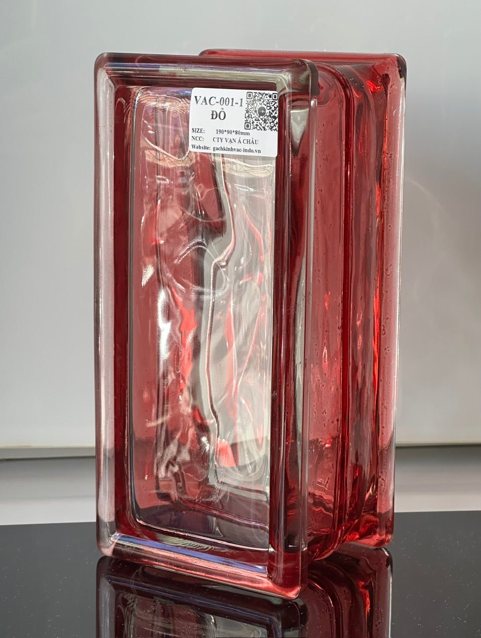 Gạch Kính Vân Mây Chữ Nhật Đỏ - Daisan Store