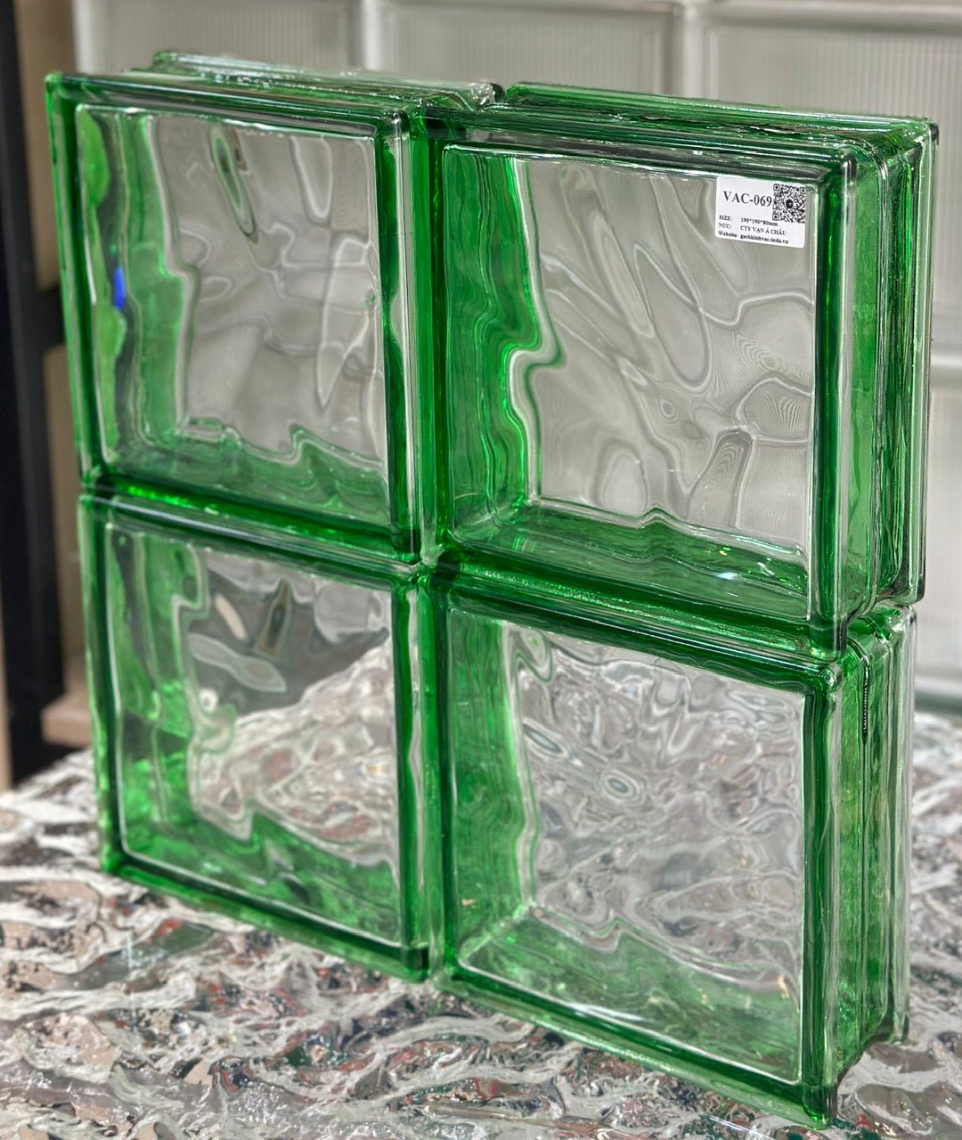 Gạch Kính Vân Mây Xanh Lá VAC - 069 - Daisan Store