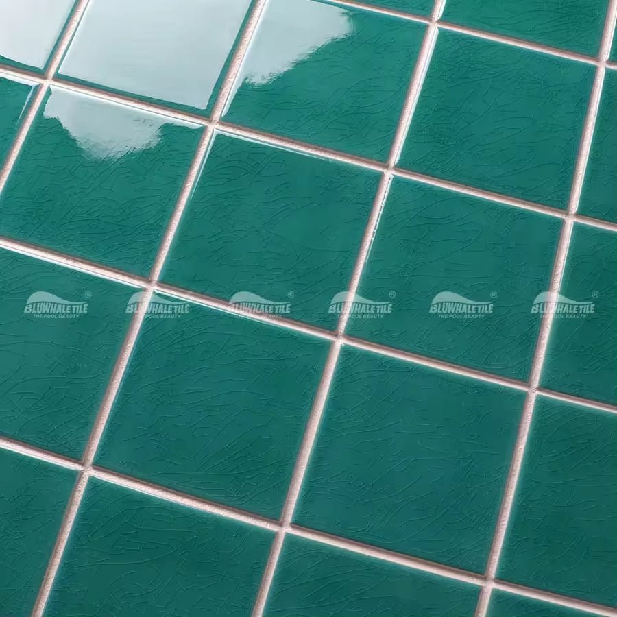 Gạch lát nền mảnh ghép gốm sứ màu xanh lục nứt kiểu dáng hiện đại - Daisan Store