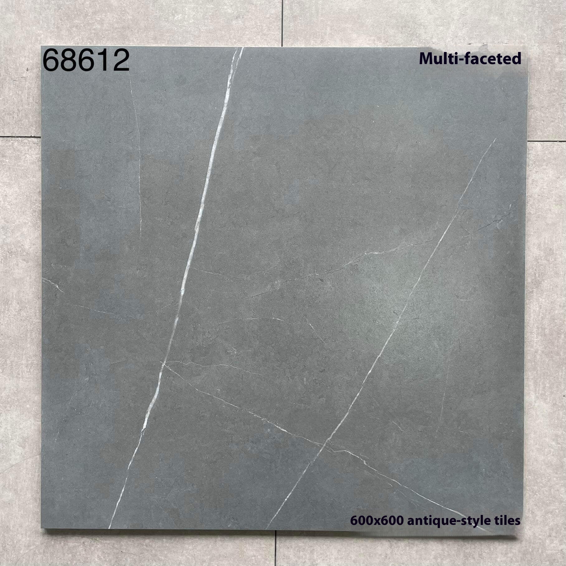 Gạch lát nền nhà màu xám xi măng mờ giả cổ 600*600 - Daisan Store