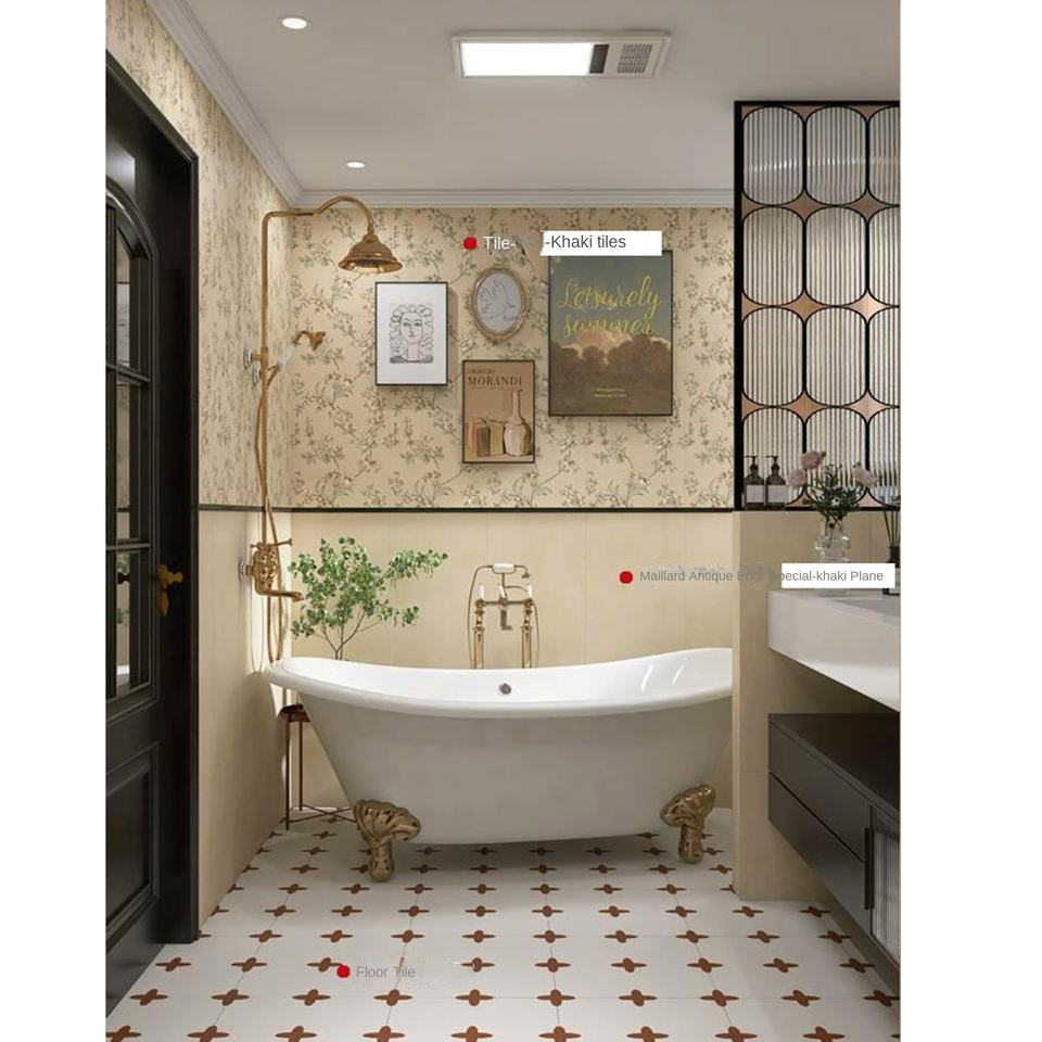 Gạch lát nền tường màu Maillard kiểu Pháp hiện đại chống trơn 400X800 đá vôi Lyme - Daisan Store