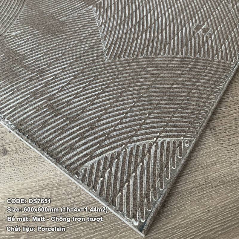 Gạch lát nền vân xi măng KT 600x600mm mã DS7561 - Daisan Store