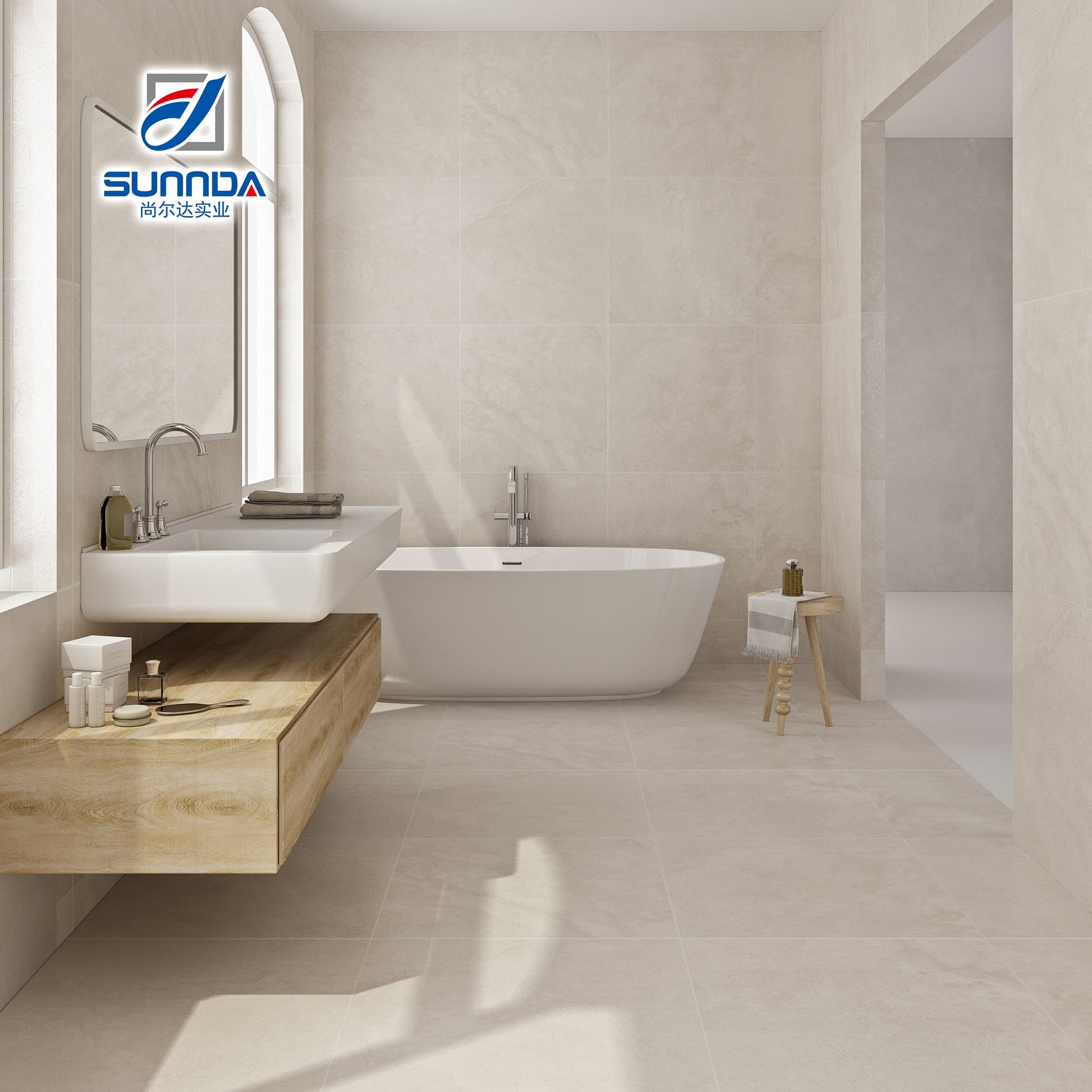 Gạch lát sàn 24x24 men bóng kính vân đá cẩm thạch sáng - Daisan Store