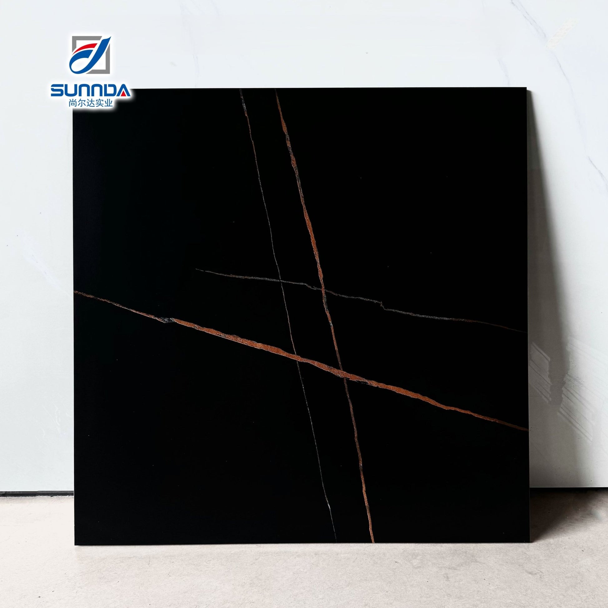 Gạch lát sàn đá cẩm thạch đen màu tối, phong cách rustic, mờ, chống trơn - Daisan Store