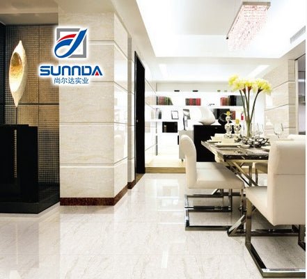 Gạch lát sàn sứ men bóng vân đá Travertine kem 600x600 Hạng AAA màu be tự nhiên Gạch lát sàn gốm men bóng - Daisan Store