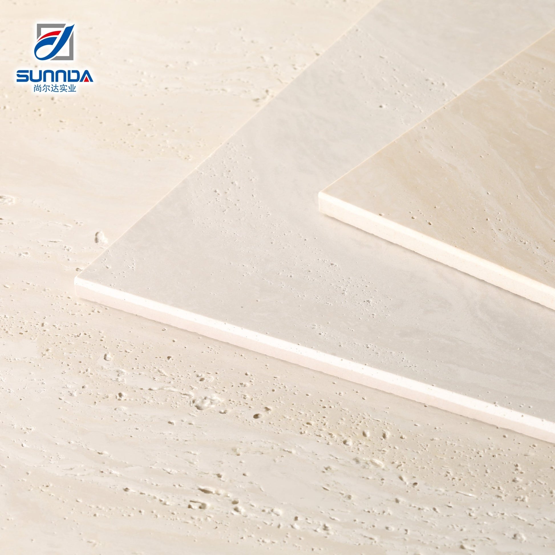 Gạch lát sàn sứ men bóng vân đá Travertine kem 600x600 Hạng AAA màu be tự nhiên Gạch lát sàn gốm men bóng - Daisan Store