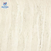 Gạch lát sàn sứ men bóng vân đá Travertine kem 600x600 Hạng AAA màu be tự nhiên Gạch lát sàn gốm men bóng - Daisan Store