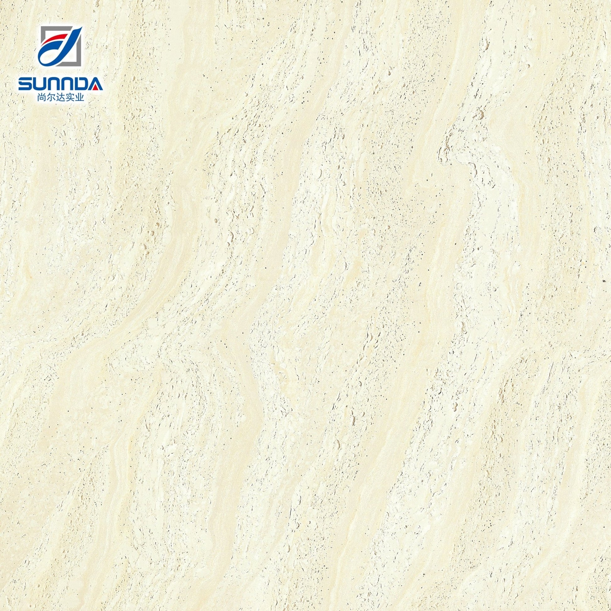 Gạch lát sàn sứ men bóng vân đá Travertine kem 600x600 Hạng AAA màu be tự nhiên Gạch lát sàn gốm men bóng - Daisan Store