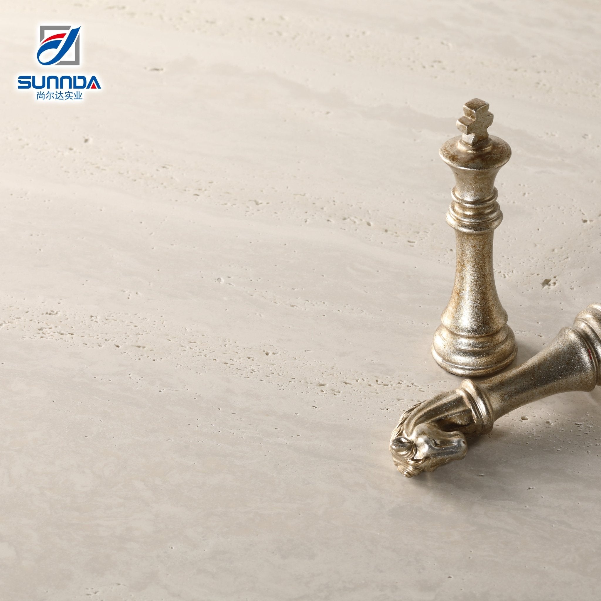 Gạch lát sàn sứ men bóng vân đá Travertine kem 600x600 Hạng AAA màu be tự nhiên Gạch lát sàn gốm men bóng - Daisan Store