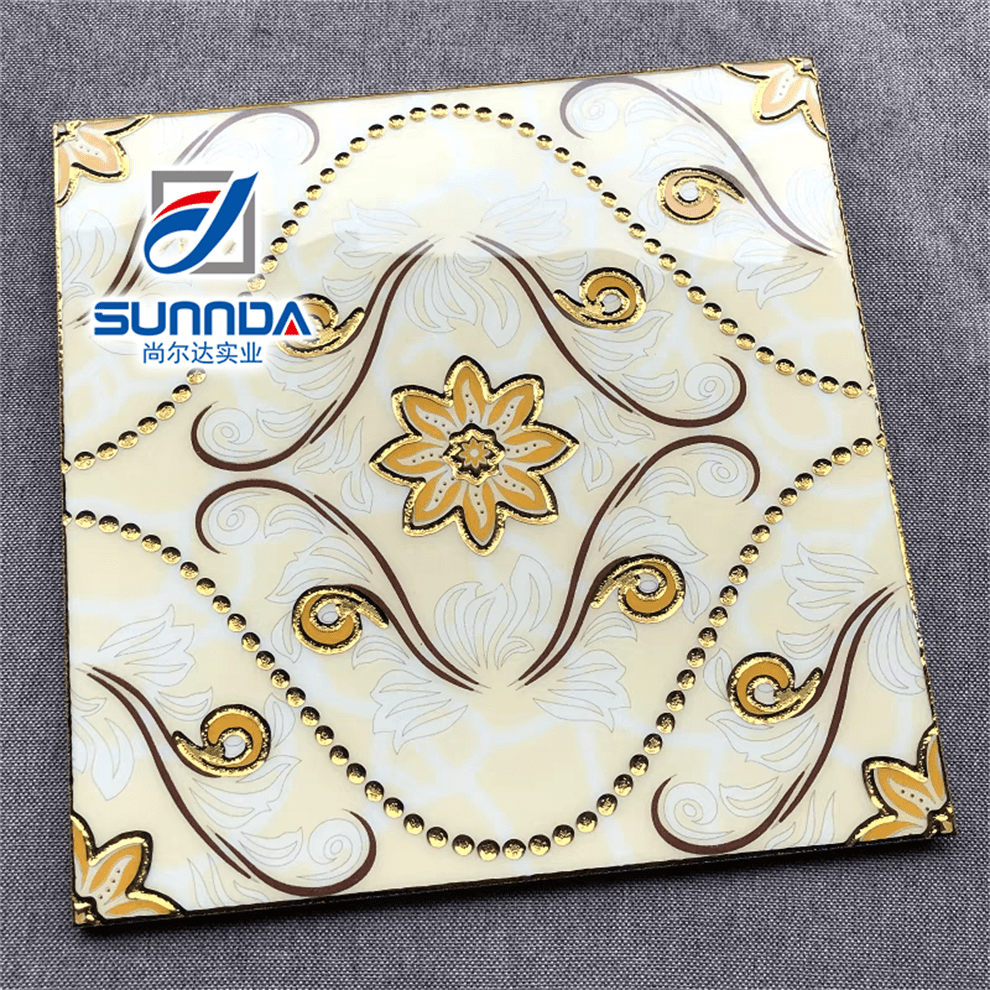 Gạch Lát Sàn Sứ Porcelain Vân Thảm Bề Mặt Bóng Tráng Men Mạ Vàng Họa Tiết Hoa Lá Tùy Chỉnh Chất Lượng Phật Sơn 600x600 - Daisan Store