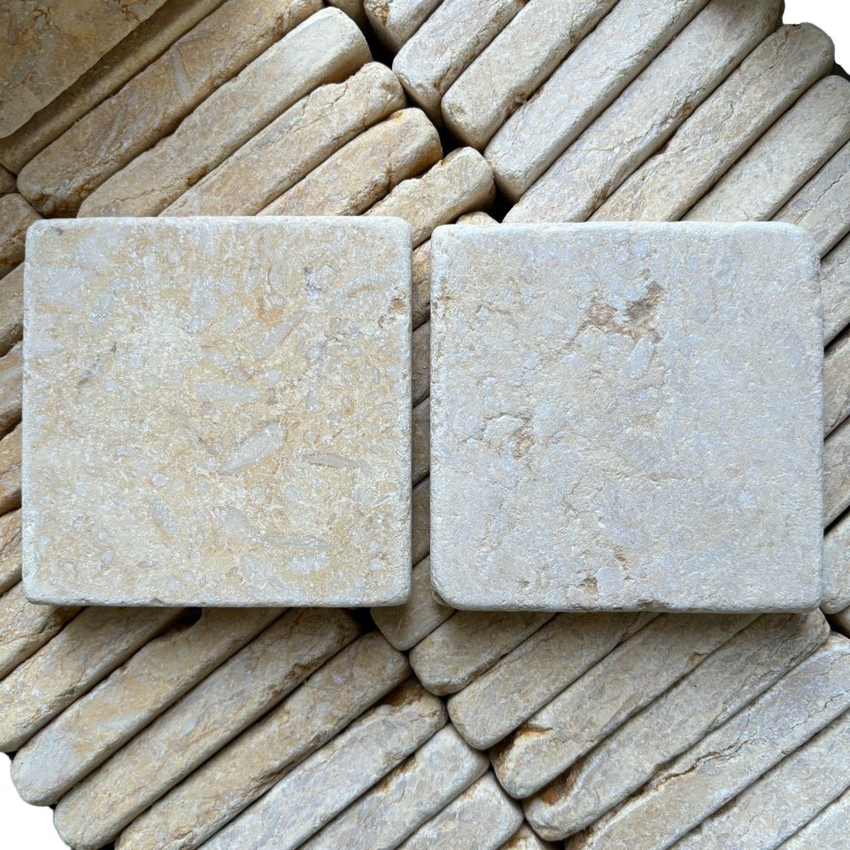 Gạch lát sân vườn đá cẩm thạch vàng kiểu Pháp - Daisan Store