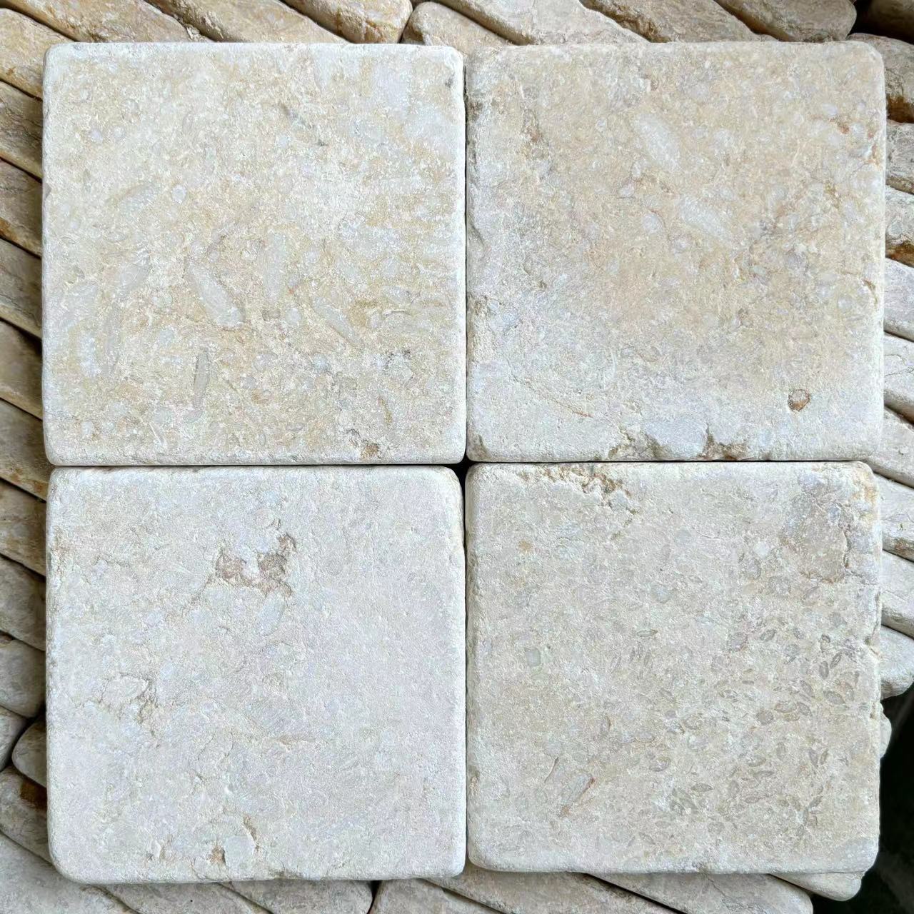 Gạch lát sân vườn đá cẩm thạch vàng kiểu Pháp - Daisan Store