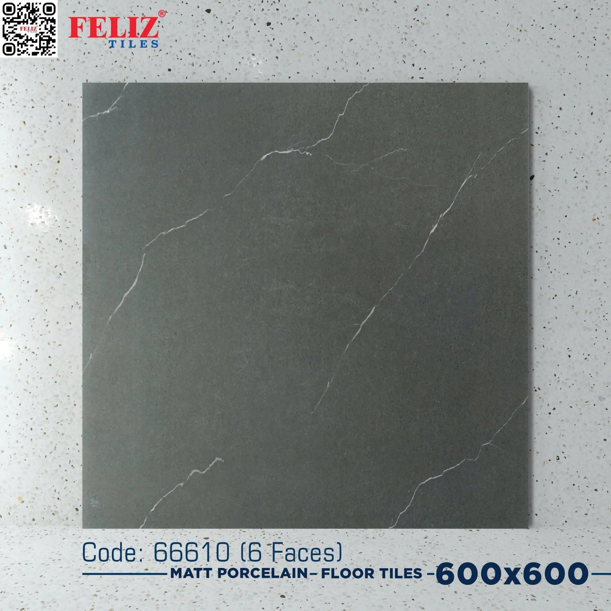 Gạch lát Việt Nam, Xương đá đen mờ, mã 66610, KT 600x600mm (4 viên/thùng/1,44m2) - Daisan Store