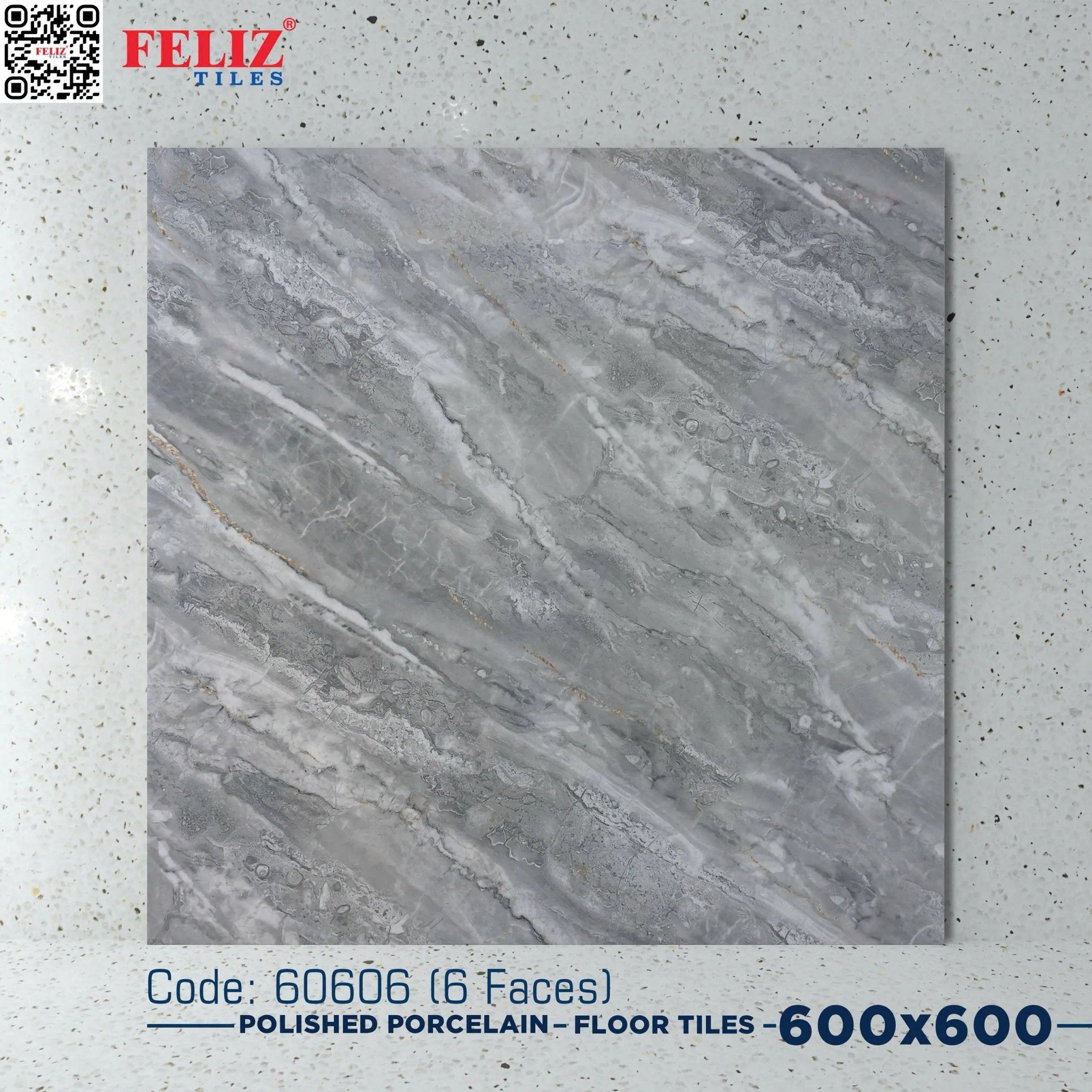 Gạch lát Việt Nam, Xương đá xám bóng, 60606, KT 600x600mm (4 viên/thùng/1,44m2) - Daisan Store