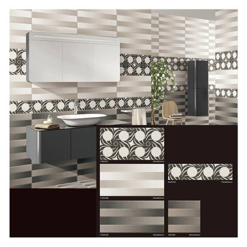 Gạch men bóng ốp tường phong cách châu âu 300x800m vân sọc màu sắc - Daisan Store