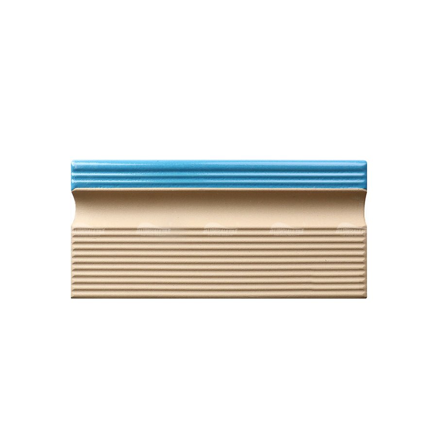 Gạch men cạnh hồ bơi hình mũi bò màu xanh nhạt 240x115mm - Daisan Store