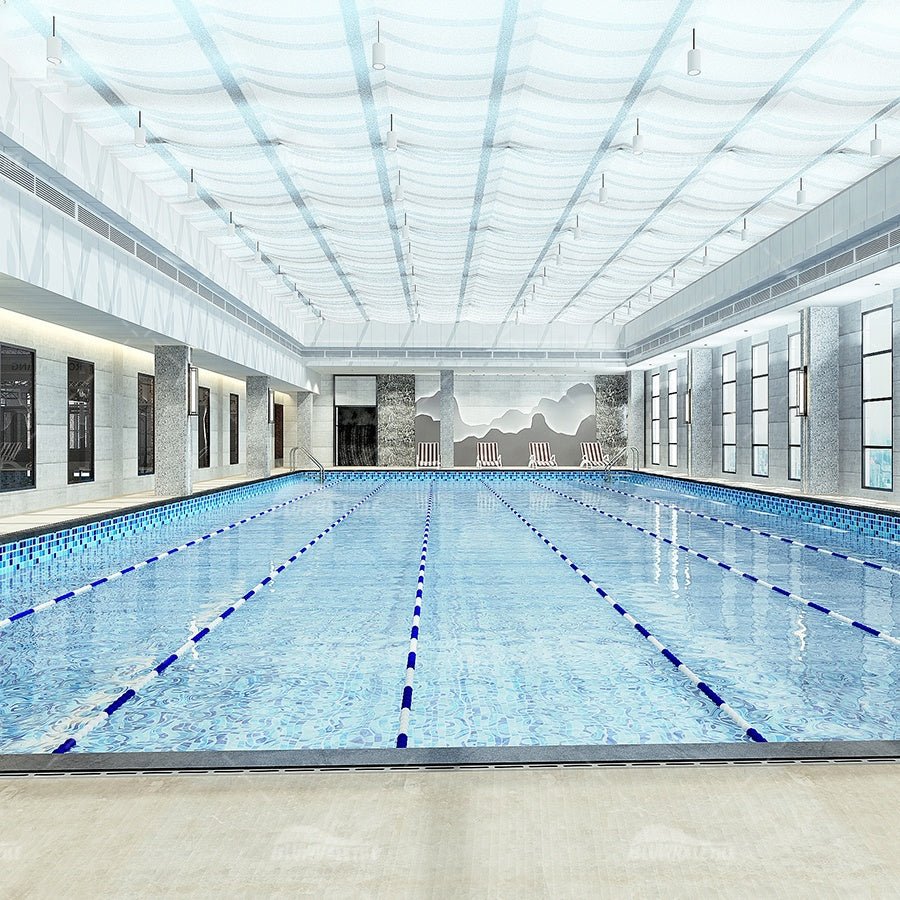 Gạch men sứ in phun chống trơn giá sỉ nhà máy Bluwhale, gạch ốp hồ bơi Foshan - Daisan Store