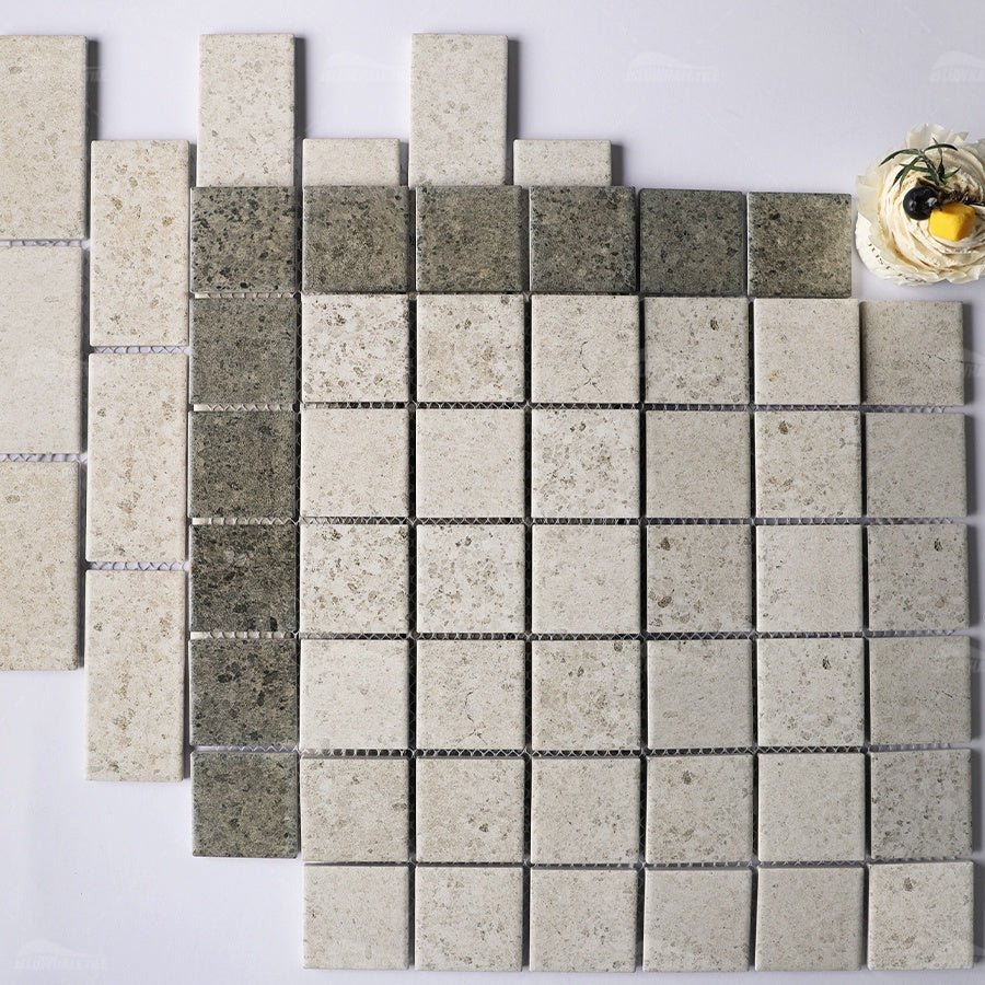 Gạch men sứ in phun chống trơn giá sỉ nhà máy Bluwhale, gạch ốp hồ bơi Foshan - Daisan Store