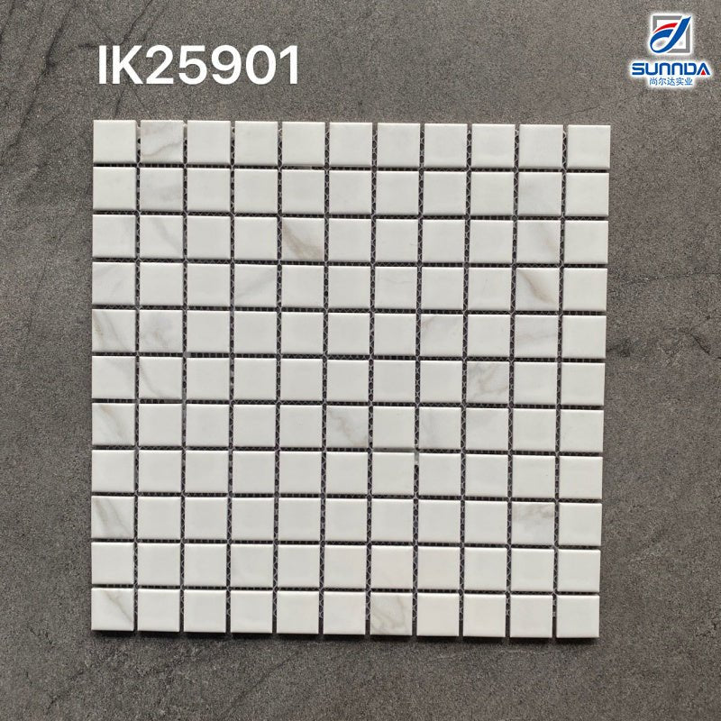 Gạch Mosaic Bề Mặt Mờ Đơn Giản, Vân Đá Cẩm Thạch Trắng Carrara, Dùng Trang Trí Hồ Bơi, Phòng Tắm, Nhà Bếp, Đa Dạng Hình Dạng Và Kích Thước - Daisan Store