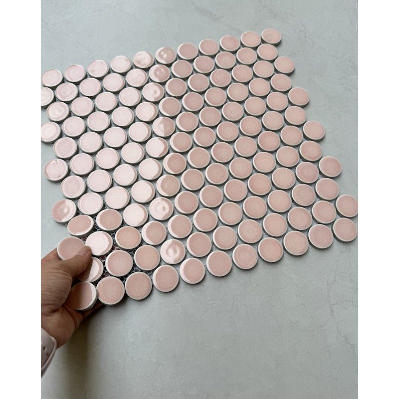 GẠCH MOSAIC CHẤM BI MÀU HỒNG CB 592 - Daisan Store