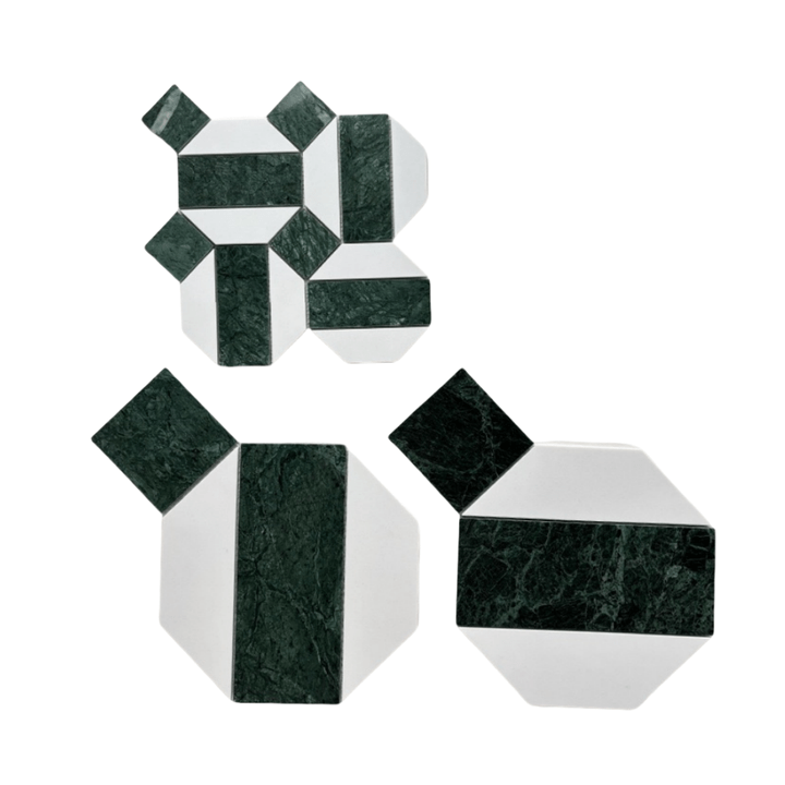 Gạch mosaic đá cẩm thạch OMK Green Retro khối lớn cho sảnh khách sạn, phòng tắm &amp; nhà bếp, sàn gỗ, phòng khách, phòng ngủ, hành lang - Daisan Store