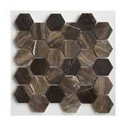 Gạch mosaic đá hình lục giác 255x265mmmm màu gỗ - Daisan Store