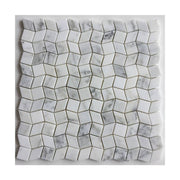 Gạch mosaic đá hình thoi 283x283mm màu trắng - Daisan Store