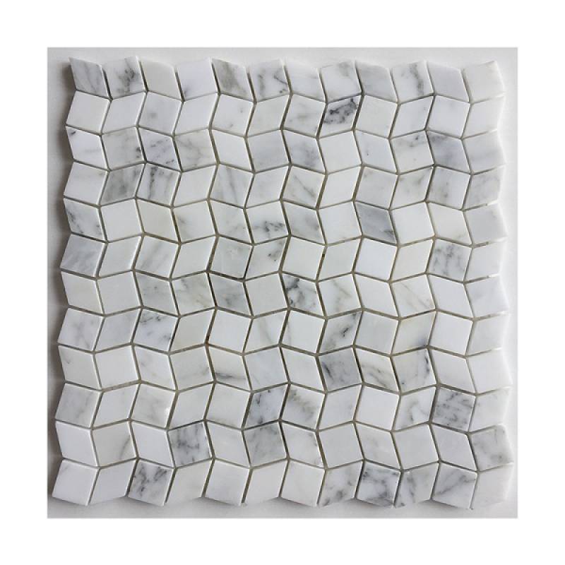 Gạch mosaic đá hình thoi 283x283mm màu trắng - Daisan Store