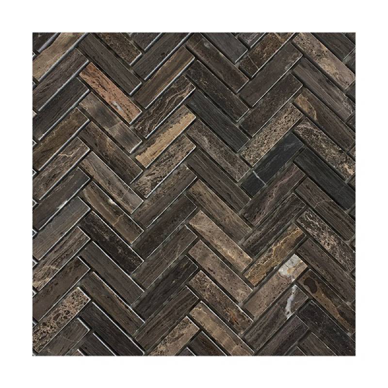 Gạch mosaic đá xương cá 255x280mm 18NS056 - 1248 màu nâu gỗ - Daisan Store