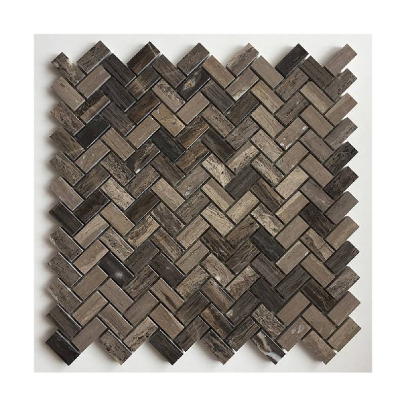 Gạch mosaic đá xương cá 290x300mm màu nâu - Daisan Store