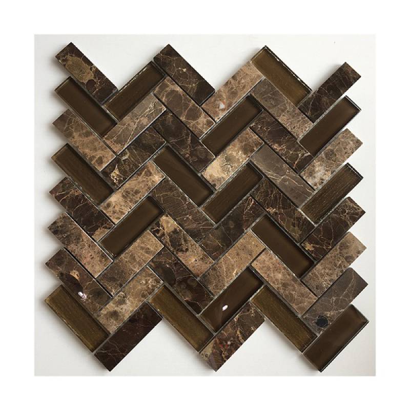 Gạch mosaic đá xương cá 305x325mm màu hỗn hợp - Daisan Store