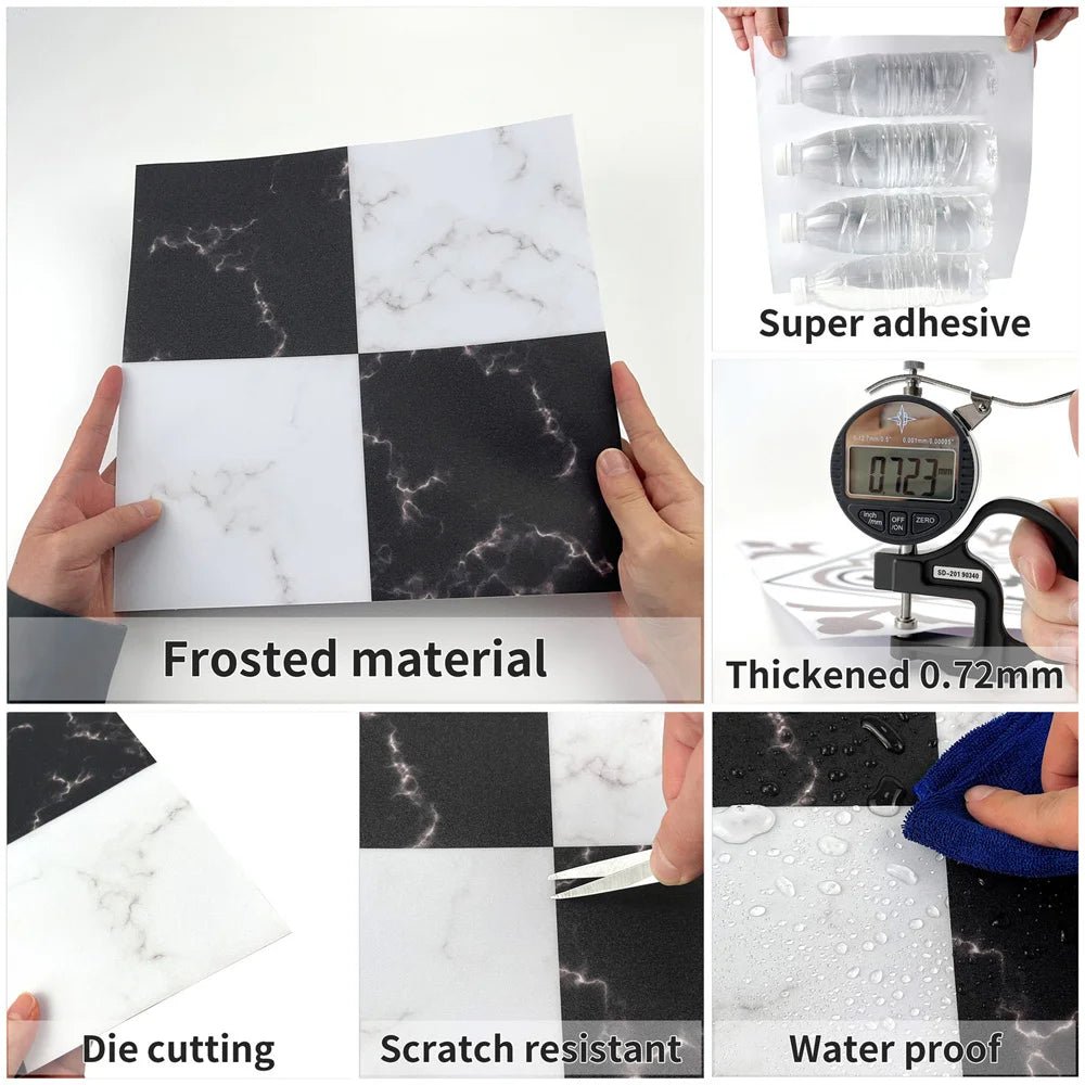 Gach Mosaic Den Trang Marble Dan San Nha Bep DIY Chat Luong - Daisan Store