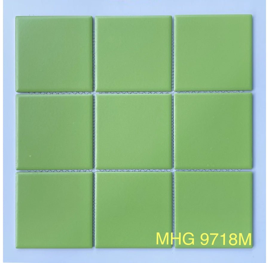 Gạch Mosaic gốm 97x97mm xanh lá mờ MHG 9718M - Daisan Store