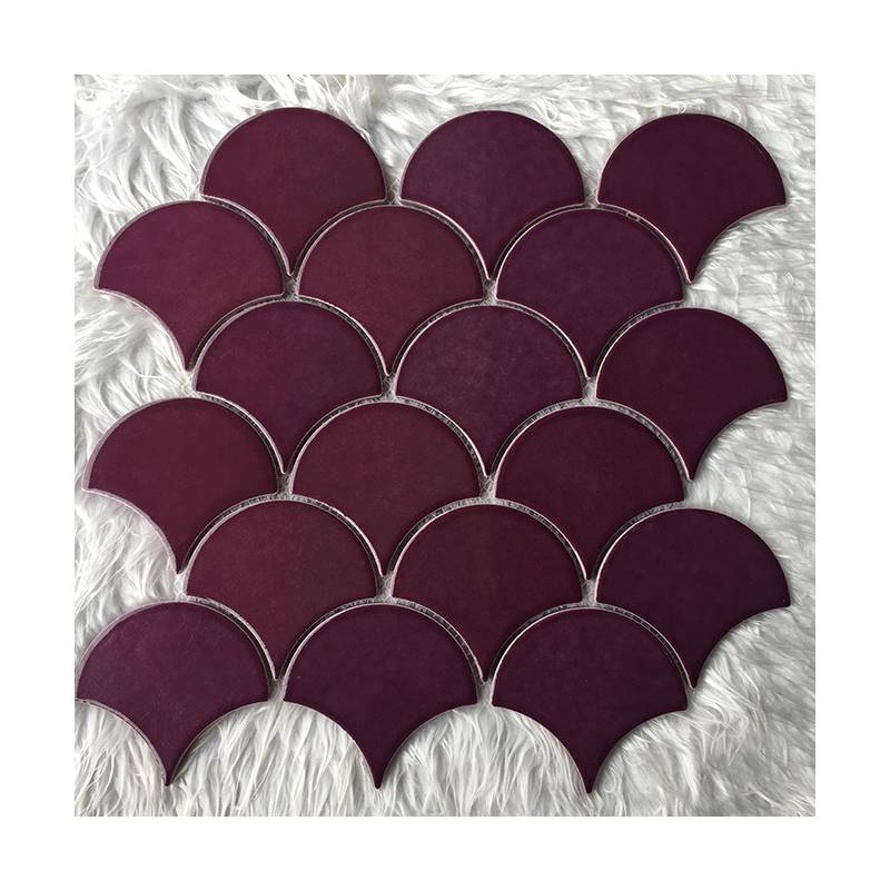 Gạch mosaic gốm hình vảy cá trang trí hồ bơi 300x300mm YD - Y0909 màu tím - Daisan Store