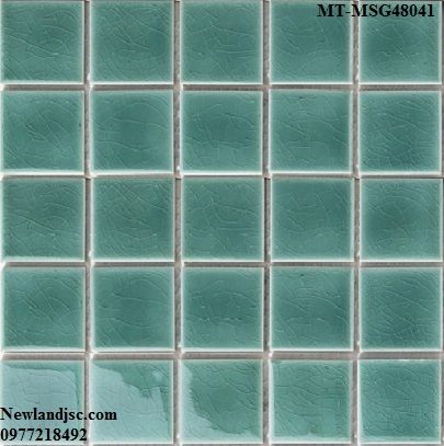 Gạch Mosaic gốm rạn đơn xanh ngọc 48x48mm mã IID55434 - Daisan Store