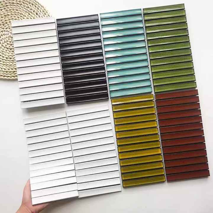 Gạch mosaic gốm sứ hiện đại thiết kế bóng cho tường và sàn nội thất trang trí theo phong cách sọc - Daisan Store