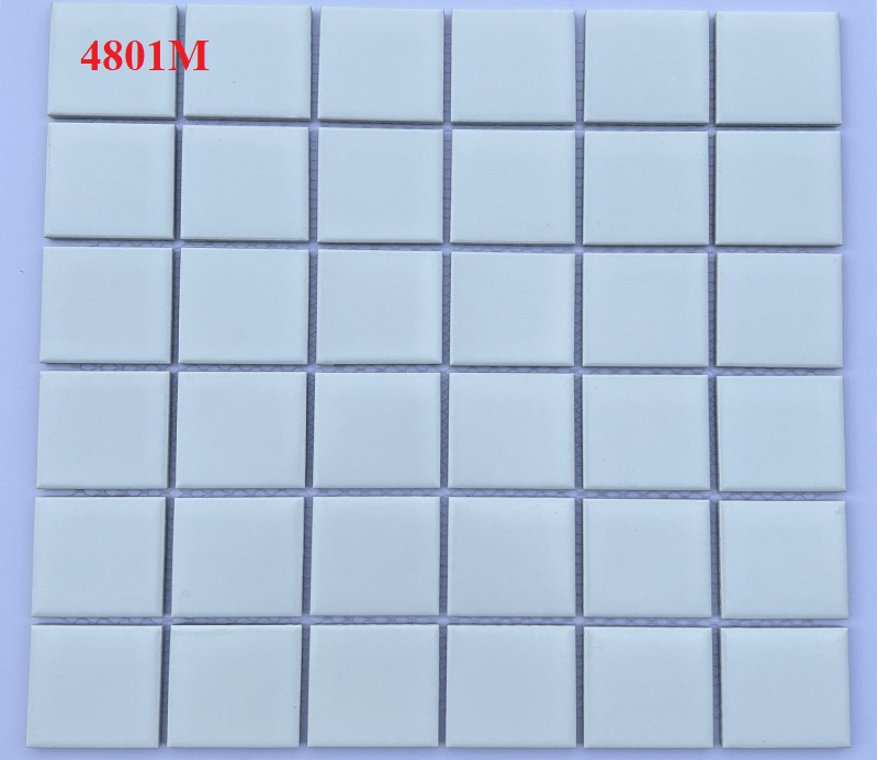 Gạch Mosaic Gốm Sứ Mờ 306x306mm Màu Trắng 4801M - Daisan Store