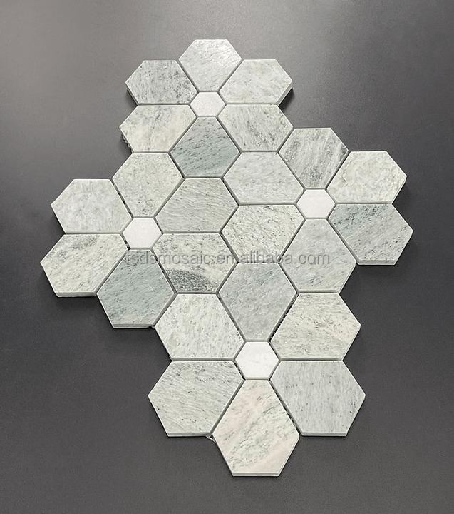 Gạch mosaic gốm sứ sang trọng hiện đại, đá cẩm thạch xanh ngọc lục bảo, đá tự nhiên mài nhẵn, đánh bóng cho nội thất phòng tắm, phòng khách - Daisan Store