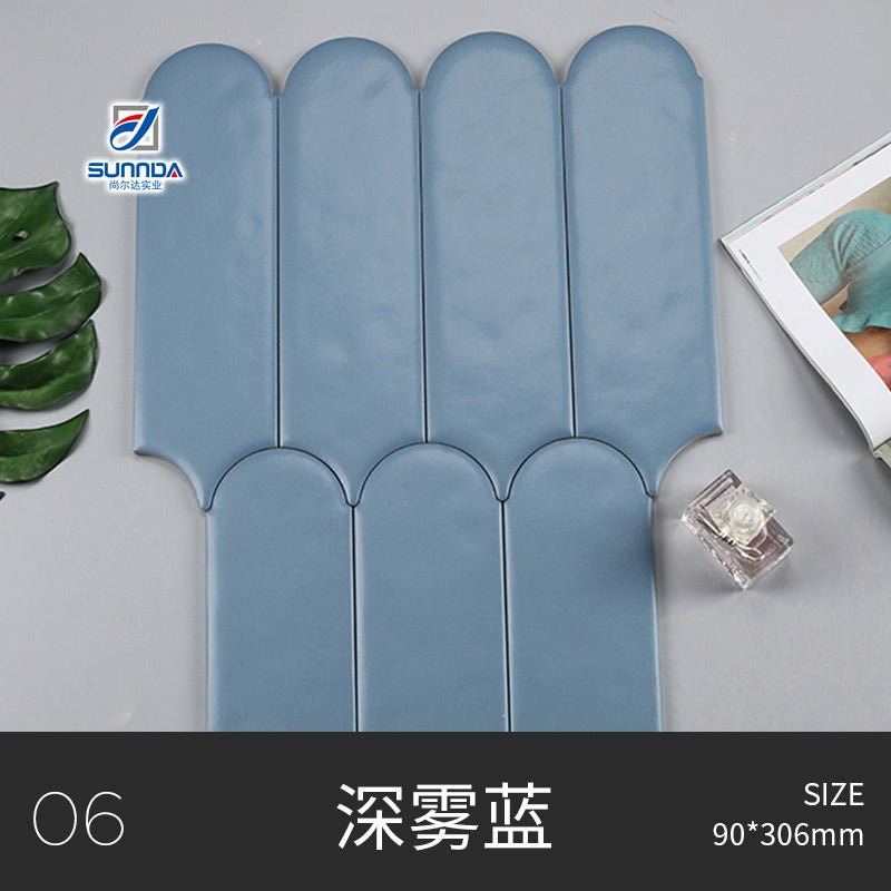 Gạch Mosaic Gốm Sứ Thủ Công Tráng Men Rạn Nứt Vân Lông Vũ 3D Hiện Đại Phật Sơn - Daisan Store