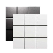 Gạch mosaic gốm trắng tinh khiết 98x98mm, gạch kẻ ô vuông 9 ô cho phòng tắm, sàn bếp và tường - Daisan Store