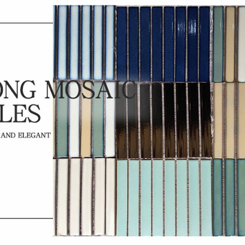 Gạch mosaic gốm trang trí 295x295mm màu xanh lá cây - Daisan Store
