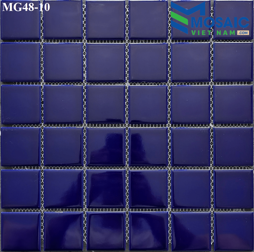 Gạch Mosaic Gốm Trơn Xanh Da Trời MG48 - 10 - Daisan Store