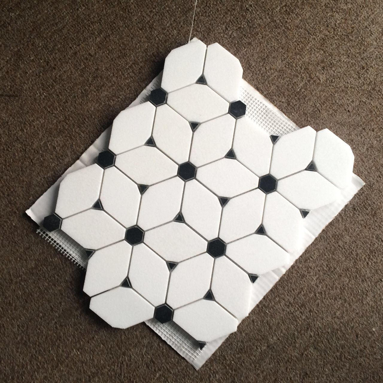 Gạch Mosaic Hiện Đại Thassos Trắng Đen Trang Trí - Daisan Store