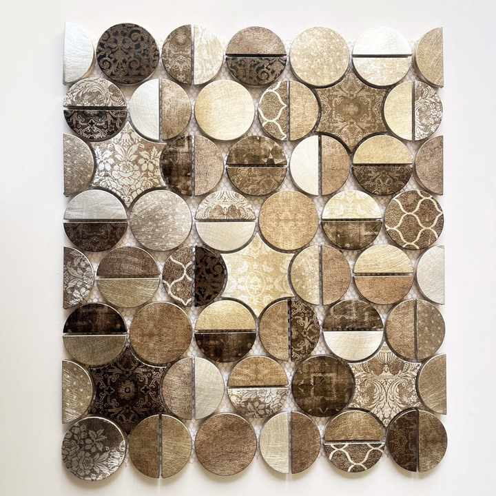 Gạch mosaic hình tròn hình ngôi sao không đều phong cách cổ điển ốp lưng hiện đại cho trang trí tường nội thất phòng tắm nhà bếp - Daisan Store