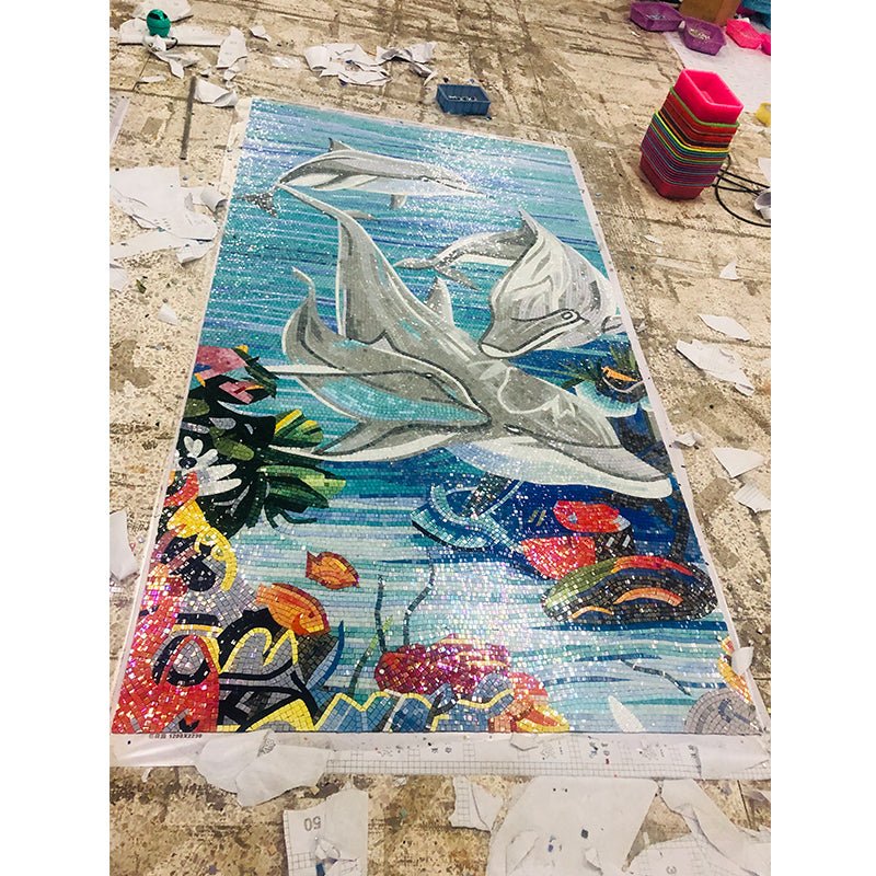 Gạch MOSAIC Hồ Bơi Gốm Sứ Hiện Đại Chống Trơn Ngoài Trời - Daisan Store