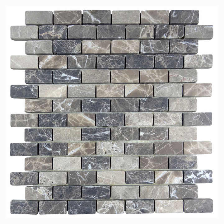 Gạch mosaic KB STONE 3D Dark Emperador dùng cho sàn nhà, thiết kế sàn gỗ theo phong cách Châu Âu, ốp tường nội thất khách sạn - Daisan Store