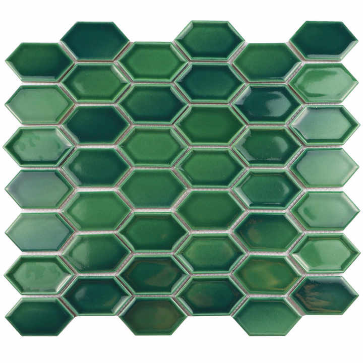 Gạch mosaic kim loại gốm trang trí phun mực nền xanh lá cây trang trí tường nội thất phòng khách phòng tắm nhà bếp - Daisan Store