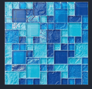 Gạch Mosaic kính xanh mix chip - Daisan Store