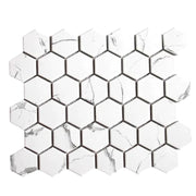 Gạch Mosaic Lục Giác Màu Trắng Vân Mây P56M01 - Daisan Store