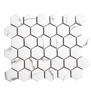 Gạch Mosaic Lục Giác Màu Trắng Vân Mây P56M01 - Daisan Store